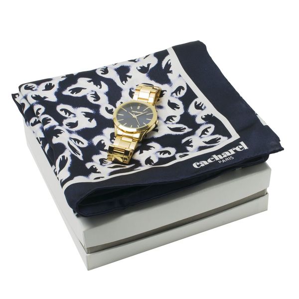 Set Cacharel : Foulard + Montre avec logo