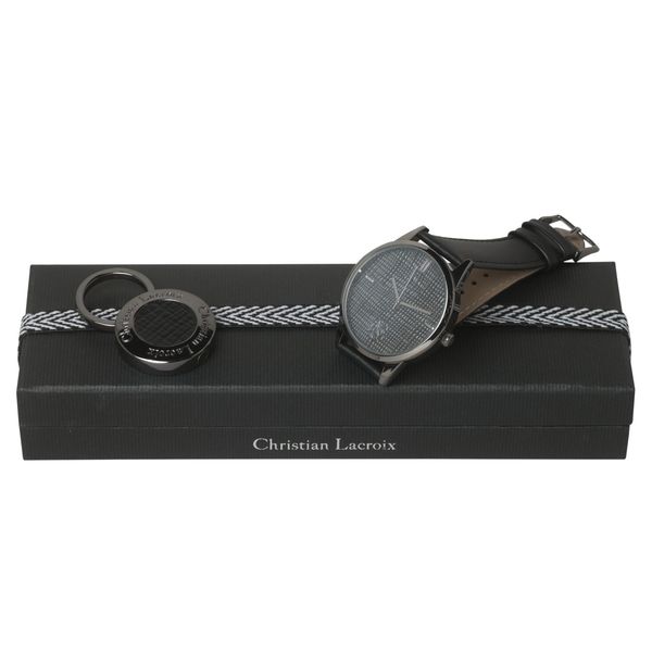 Set Christian Lacroix : Porte-clefs + Montre promotionnel