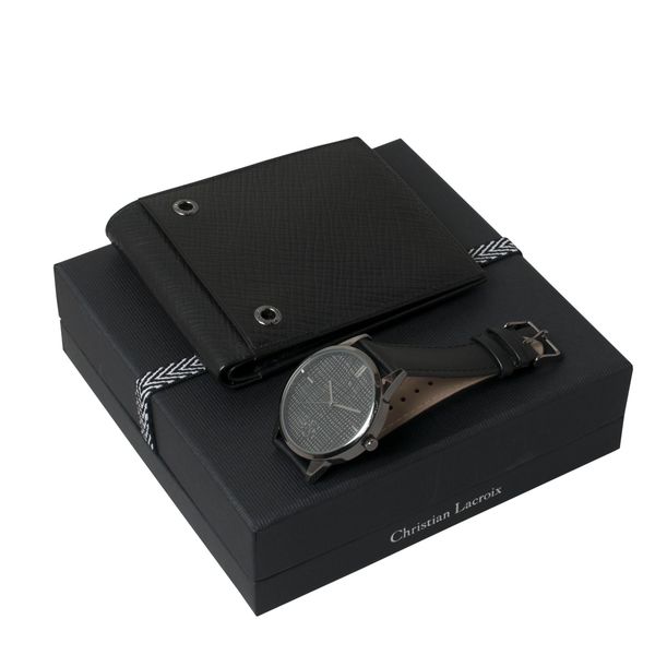 Set Christian Lacroix : Portefeuille + Montre personnalisable