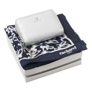 Set Cacharel : Portefeuille + Foulard avec logo