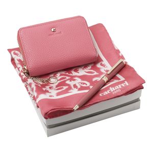 Set Cacharel : Portefeuille + Foulard + Stylo promotionnel