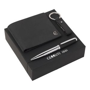 Set Cerruti 1881 : Clé USB + Portefeuille-cartes + Stylo avec logo