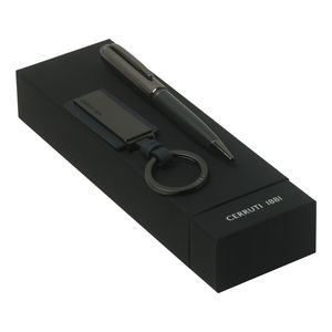 Set Cerruti 1881 : Porte-clefs + Stylo avec logo