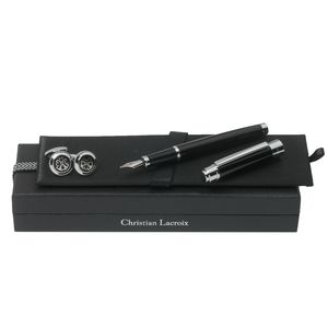 Set Christian Lacroix : Boutons de manchette + Stylo promotionnel