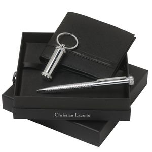 Set Christian Lacroix : Clé USB + Portefeuille-cartes + Stylo personnalisable