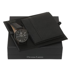 Set Christian Lacroix : Portefeuille-cartes + Montre pour entreprise